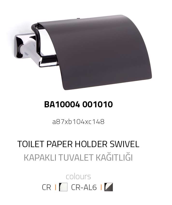 SystemBA10004 001010 CR-AL6 Kapaklı Pruva Tuvalet Kağıtlığı