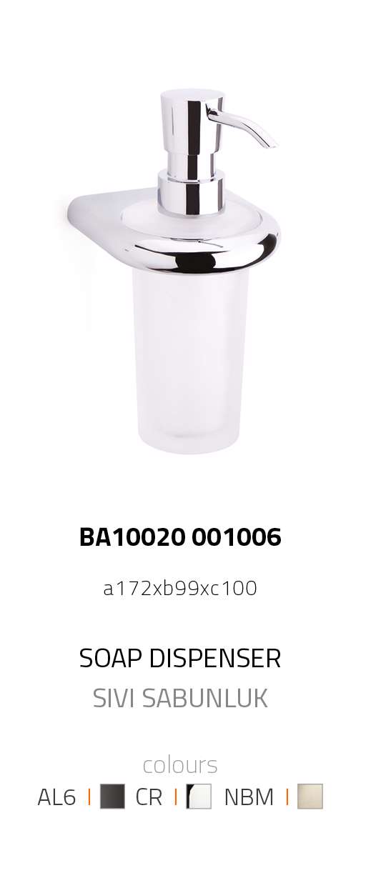 System BA10020 001006 CR-C1 Krom Dorado Sıvı Sabunluk
