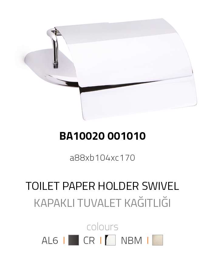 System BA10020 001010 CR Krom Dorado Kapaklı Tuvalet Kağıtlığı